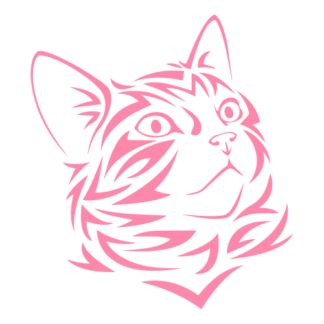 Tribal Cat Decal (Pink)